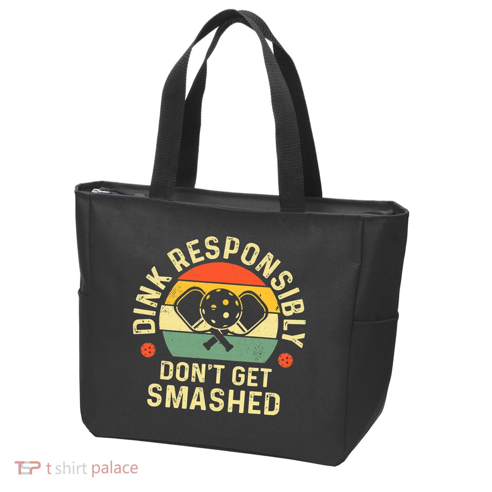 retro Pickleball Dink Responsibly Don't Get Smashed Tote Bag