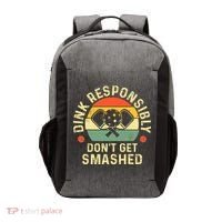 retro Pickleball Dink Responsibly Don't Get Smashed Vector Backpack thumb 0