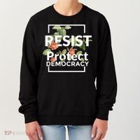Resist Protect Democracy Subtle Retro Floral Anti Trump  Women's Sweatshirt thumb 0