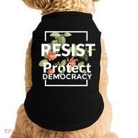 Resist Protect Democracy Subtle Retro Floral Anti Trump  Doggie Tank thumb 0