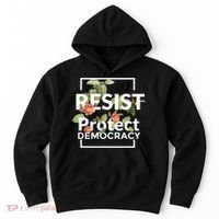 Resist Protect Democracy Subtle Retro Floral Anti Trump  Hoodie thumb 0