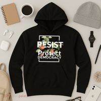 Resist Protect Democracy Subtle Retro Floral Anti Trump  Hoodie thumb 3