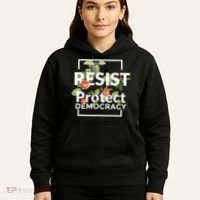 Resist Protect Democracy Subtle Retro Floral Anti Trump  Hoodie thumb 5