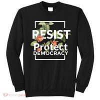 Resist Protect Democracy Subtle Retro Floral Anti Trump  Sweatshirt thumb 0