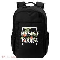 Resist Protect Democracy Subtle Retro Floral Anti Trump  Backpack thumb 0