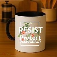 Resist Protect Democracy Subtle Retro Floral Anti Trump  Coffee Mug thumb 4