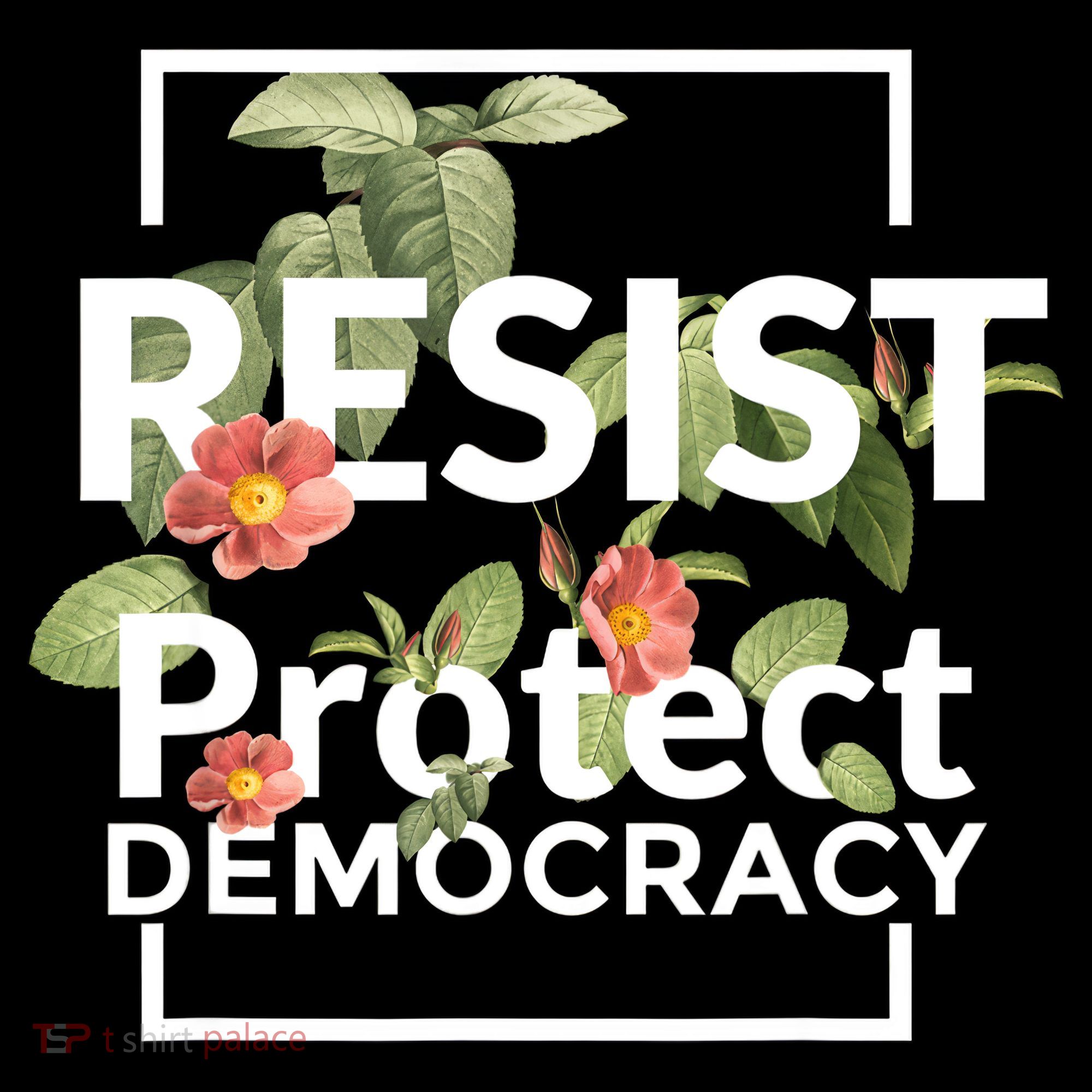 Resist Protect Democracy Subtle Retro Floral Anti Trump  Coffee Mug