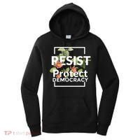 Resist Protect Democracy Subtle Retro Floral Anti Trump  Women's Hoodie thumb 0