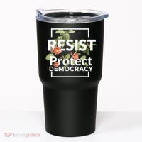 Resist Protect Democracy Subtle Retro Floral Anti Trump  Tumbler thumb 0