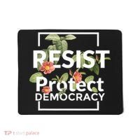 Resist Protect Democracy Subtle Retro Floral Anti Trump  Mousepad thumb 0