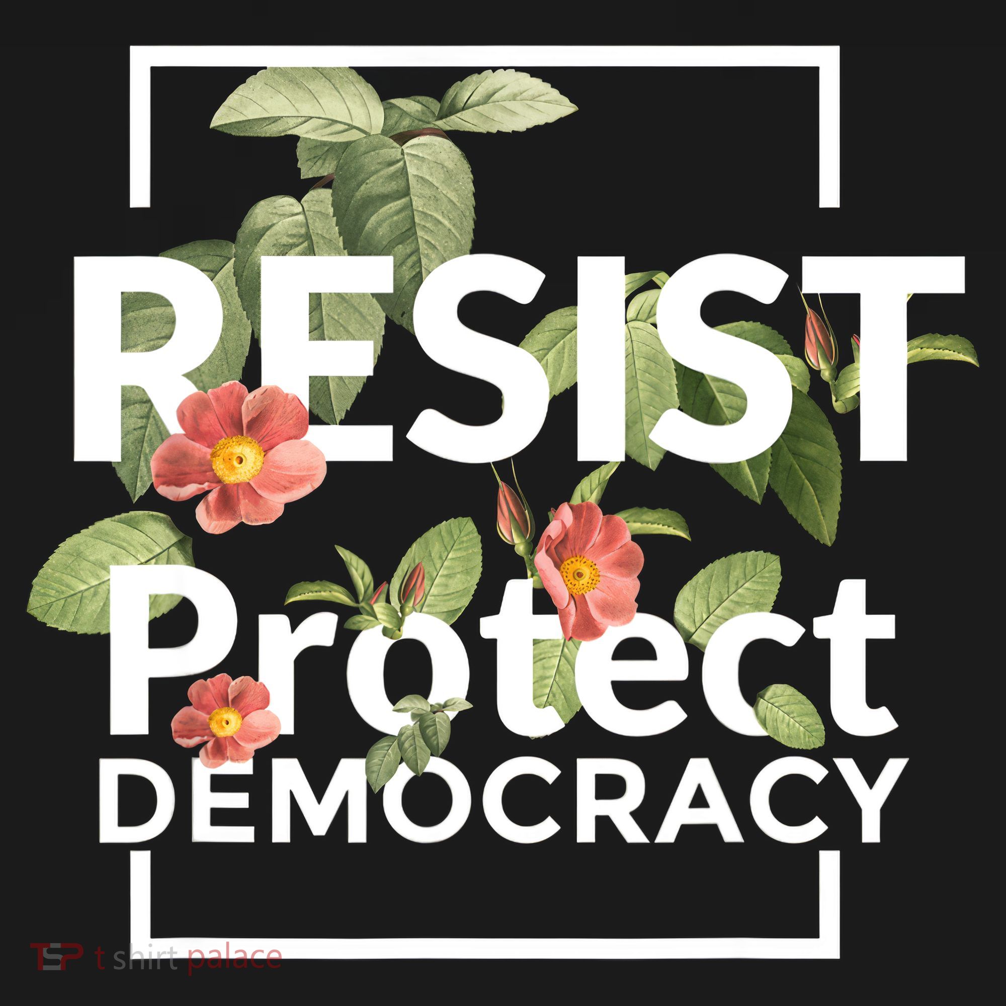 Resist Protect Democracy Subtle Retro Floral Anti Trump  Mousepad