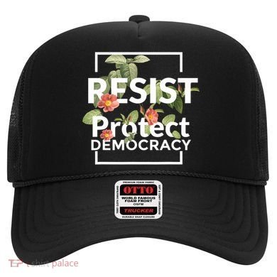 Resist Protect Democracy Subtle Retro Floral Anti Trump  Hat