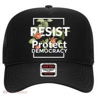 Resist Protect Democracy Subtle Retro Floral Anti Trump  Hat thumb 0