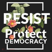 Resist Protect Democracy Subtle Retro Floral Anti Trump  Hat thumb 2