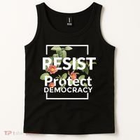 Resist Protect Democracy Subtle Retro Floral Anti Trump  Tank Top thumb 2