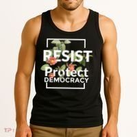 Resist Protect Democracy Subtle Retro Floral Anti Trump  Tank Top thumb 3