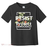 Resist Protect Democracy Subtle Retro Floral Anti Trump  Toddler T-Shirt thumb 0