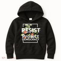 Resist Protect Democracy Subtle Retro Floral Anti Trump  Kids Hoodie thumb 0