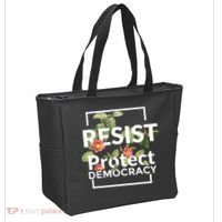 Resist Protect Democracy Subtle Retro Floral Anti Trump  Tote Bag thumb 2