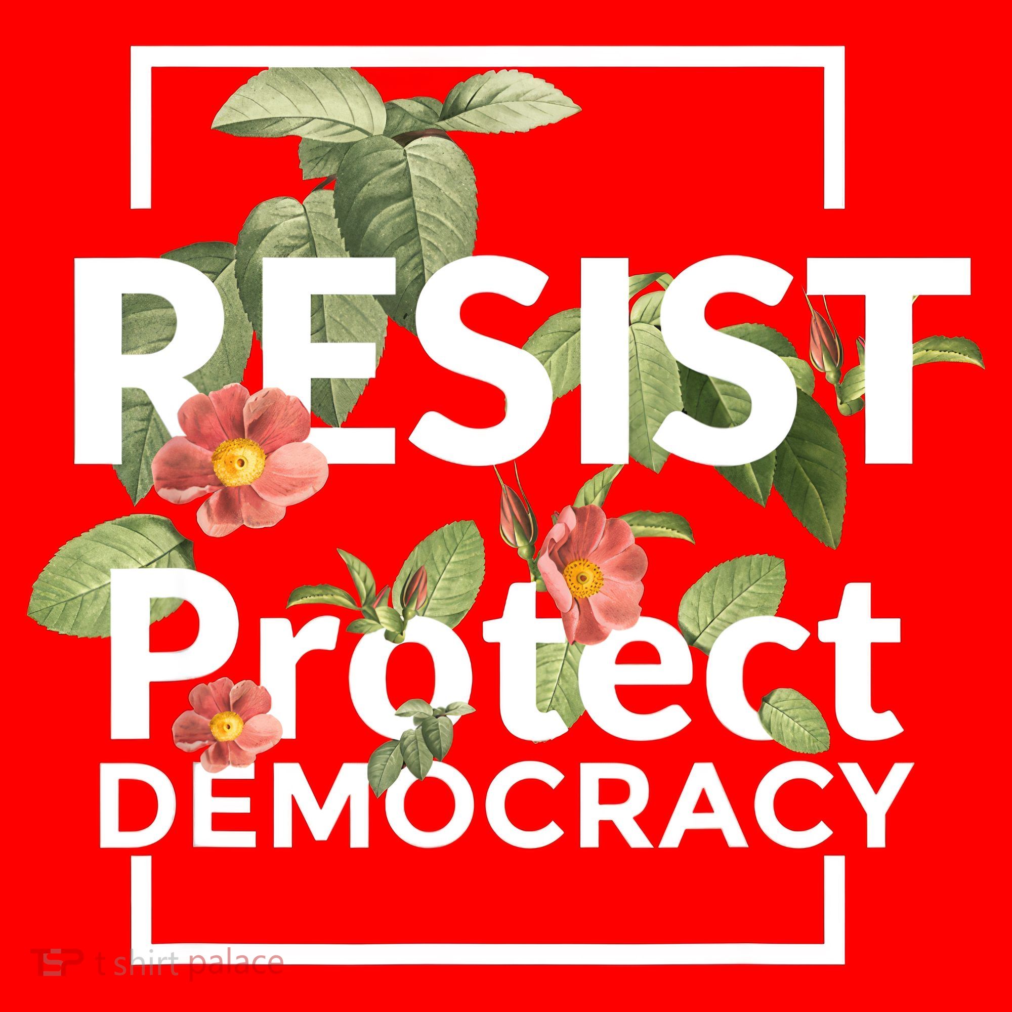 Resist Protect Democracy Subtle Retro Floral Anti Trump  Santa Hat