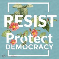 Resist Protect Democracy Subtle Retro Floral Anti Trump  Sueded Cloud Jersey T-Shirt thumb 2