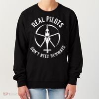 Real Pilots Dont Need Runways Pilot Helicopter Women's Sweatshirt thumb 0