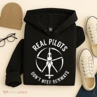 Real Pilots Dont Need Runways Pilot Helicopter Hoodie thumb 4