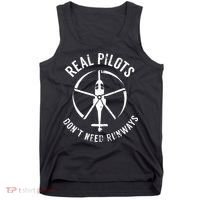 Real Pilots Dont Need Runways Pilot Helicopter Tank Top thumb 0