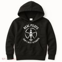 Real Pilots Dont Need Runways Pilot Helicopter Kids Hoodie thumb 0