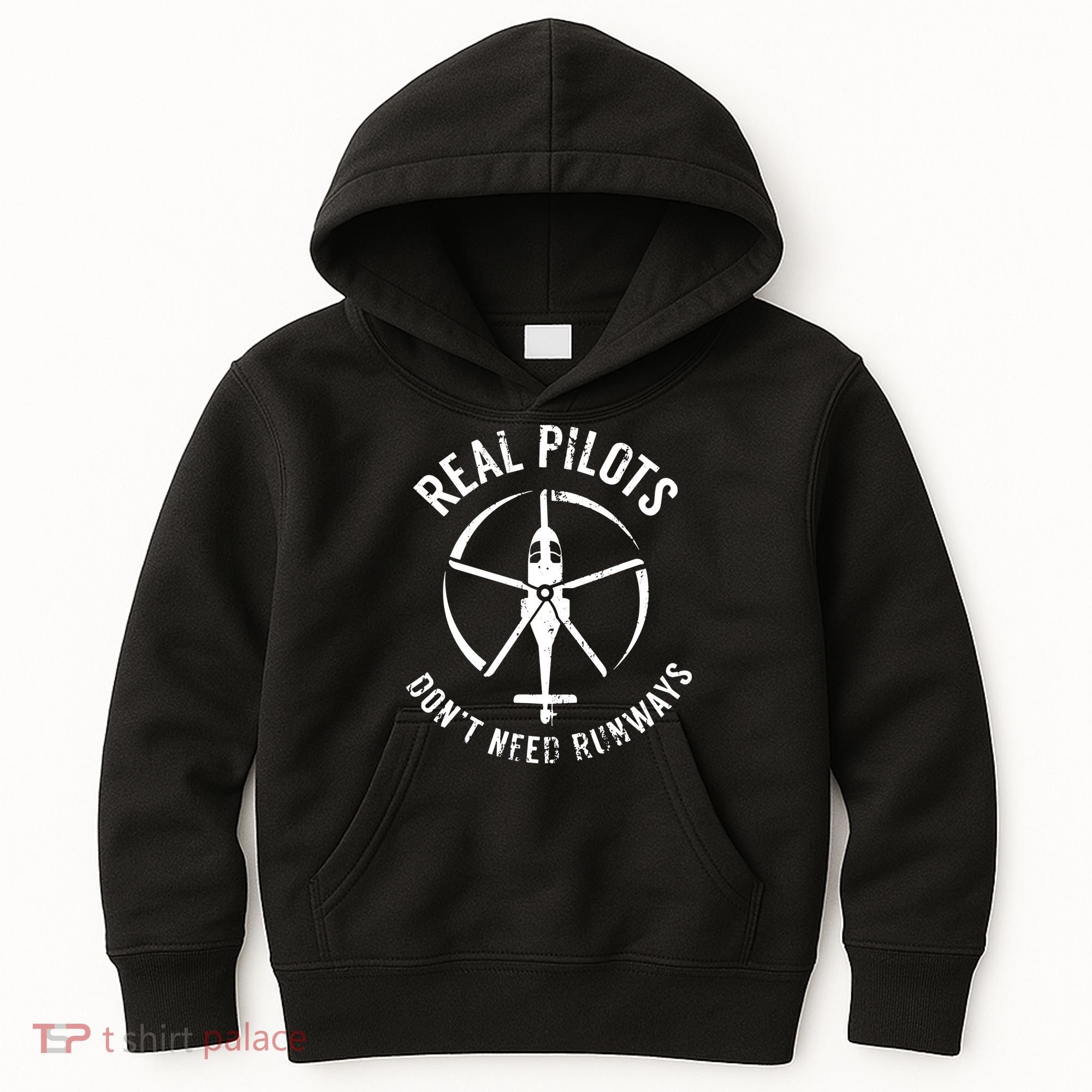 Real Pilots Dont Need Runways Pilot Helicopter Kids Hoodie