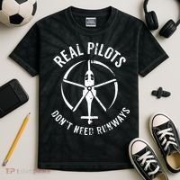 Real Pilots Dont Need Runways Pilot Helicopter Kids Tie-Dye T-Shirt thumb 2