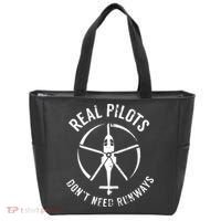 Real Pilots Dont Need Runways Pilot Helicopter Tote Bag thumb 0