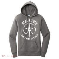 Real Pilots Dont Need Runways Pilot Helicopter Women's Hoodie thumb 0