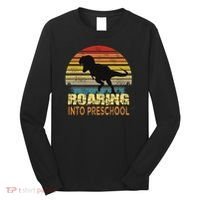 Roaring Preschool Dinosaur Back To School First Day Boys Long Sleeve Shirt thumb 0