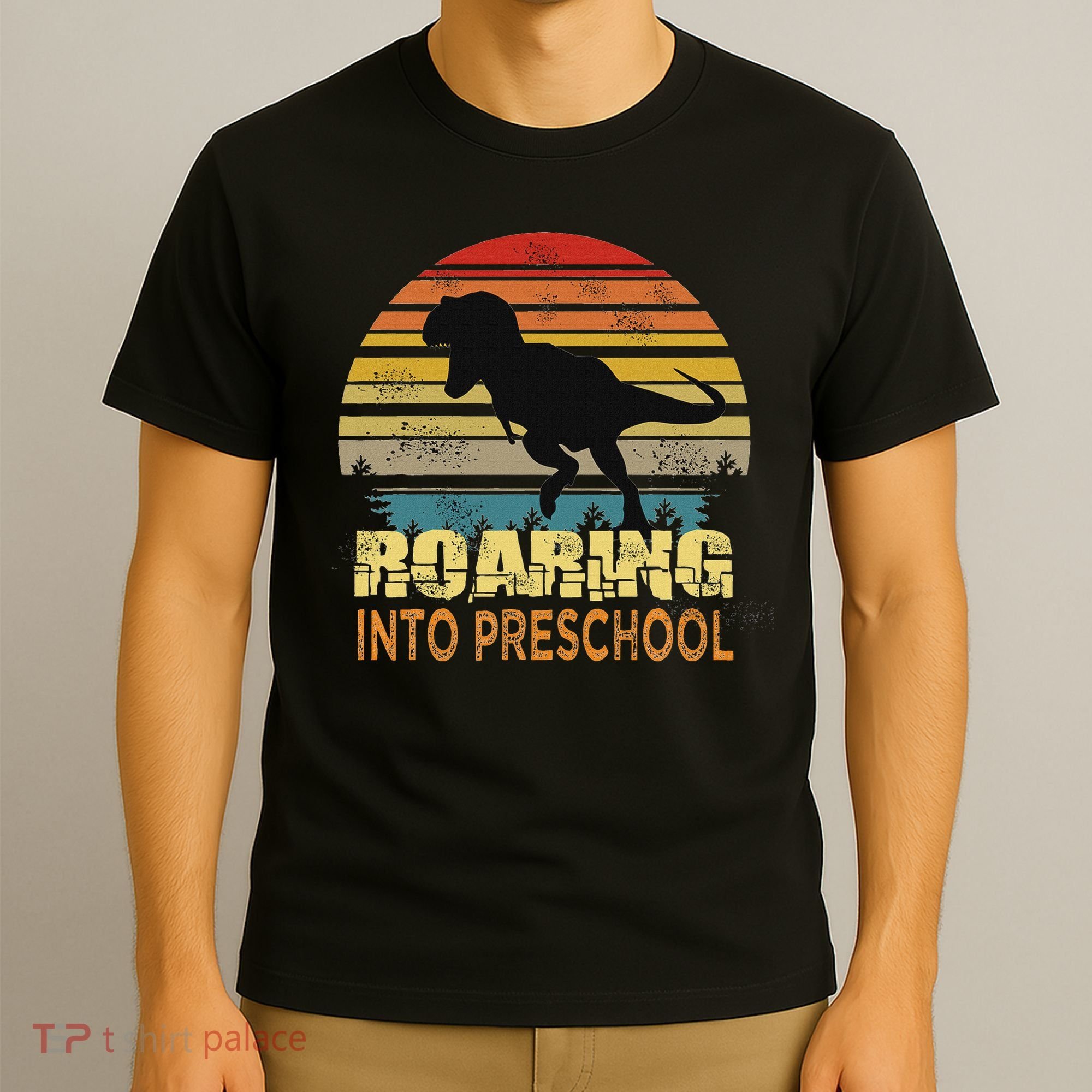 Roaring Preschool Dinosaur Back To School First Day Boys T-Shirt