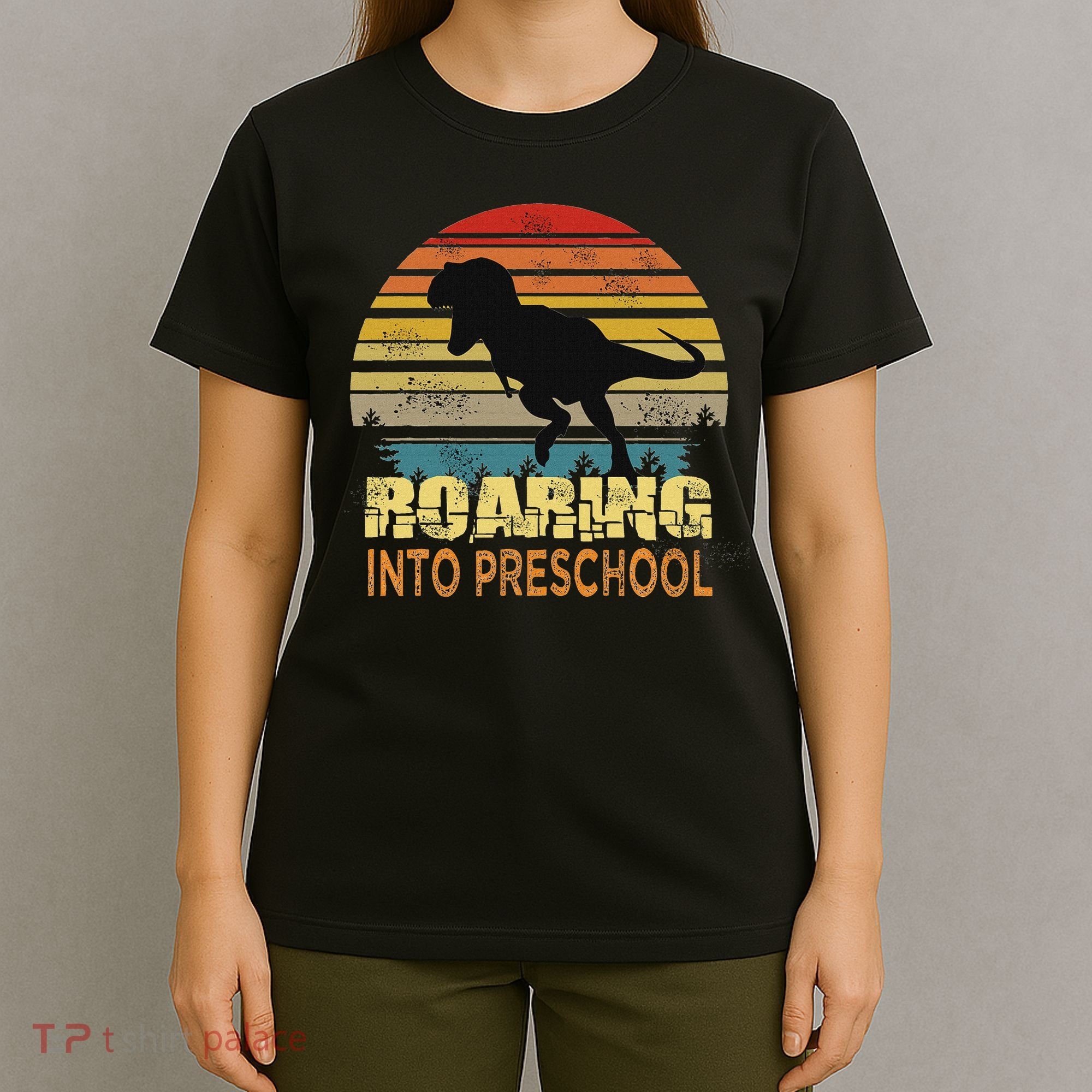 Roaring Preschool Dinosaur Back To School First Day Boys T-Shirt