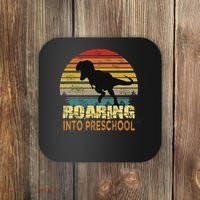 Roaring Preschool Dinosaur Back To School First Day Boys Coaster thumb 0