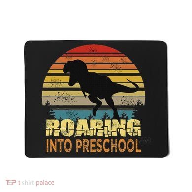Roaring Preschool Dinosaur Back To School First Day Boys Mousepad