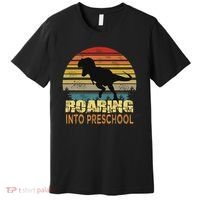 Roaring Preschool Dinosaur Back To School First Day Boys Premium T-Shirt thumb 0