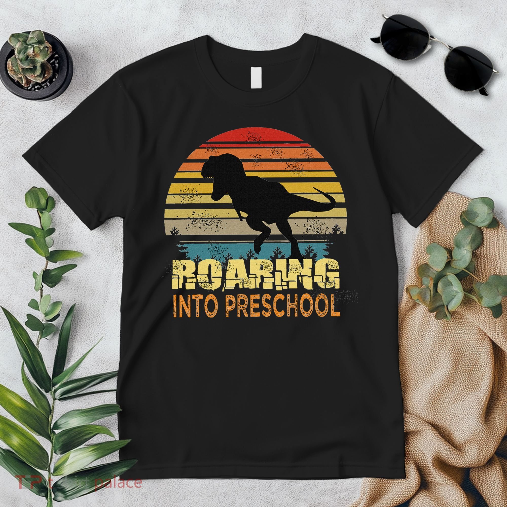 Roaring Preschool Dinosaur Back To School First Day Boys Premium T-Shirt