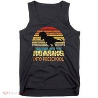 Roaring Preschool Dinosaur Back To School First Day Boys Tank Top thumb 0