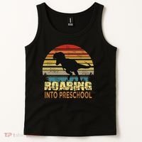 Roaring Preschool Dinosaur Back To School First Day Boys Tank Top thumb 2