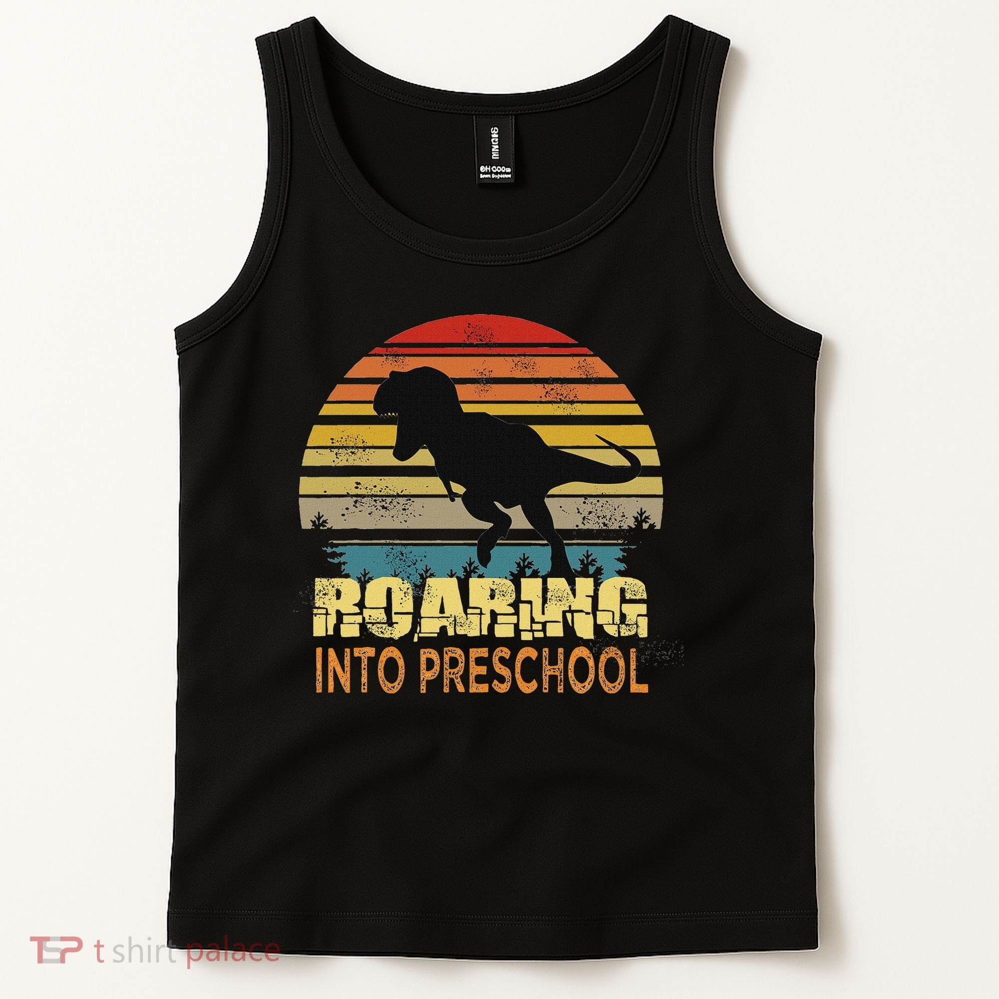 Roaring Preschool Dinosaur Back To School First Day Boys Tank Top