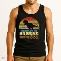 Roaring Preschool Dinosaur Back To School First Day Boys Tank Top thumb 3