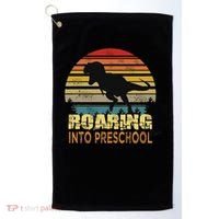 Roaring Preschool Dinosaur Back To School First Day Boys Golf Towel thumb 0