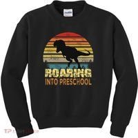 Roaring Preschool Dinosaur Back To School First Day Boys Kids Sweatshirt thumb 0