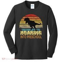 Roaring Preschool Dinosaur Back To School First Day Boys Kids Long Sleeve Shirt thumb 0
