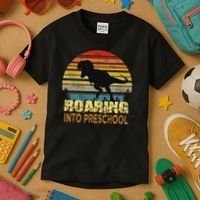 Roaring Preschool Dinosaur Back To School First Day Boys Kids T-Shirt thumb 3