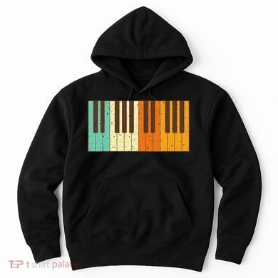 Retro Piano Design For Musician Piano Player Hoodie