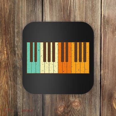 Retro Piano Design For Musician Piano Player Coaster